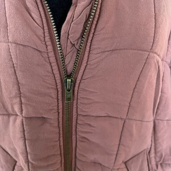 FREE PEOPLE quilted jacket, women's size L , cherry cola color - Picture 3 of 6